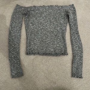 Off the shoulder grey crop top